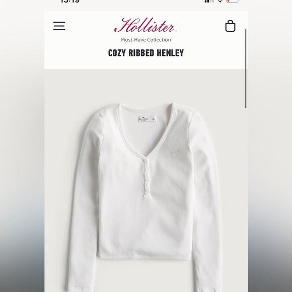 BNWT White ribbed henley - Picture 4 of 7